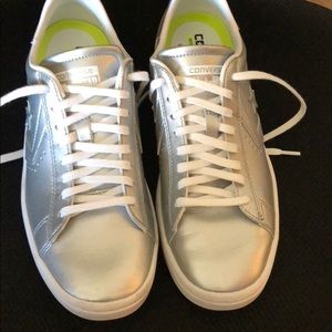 Converse silver shoes